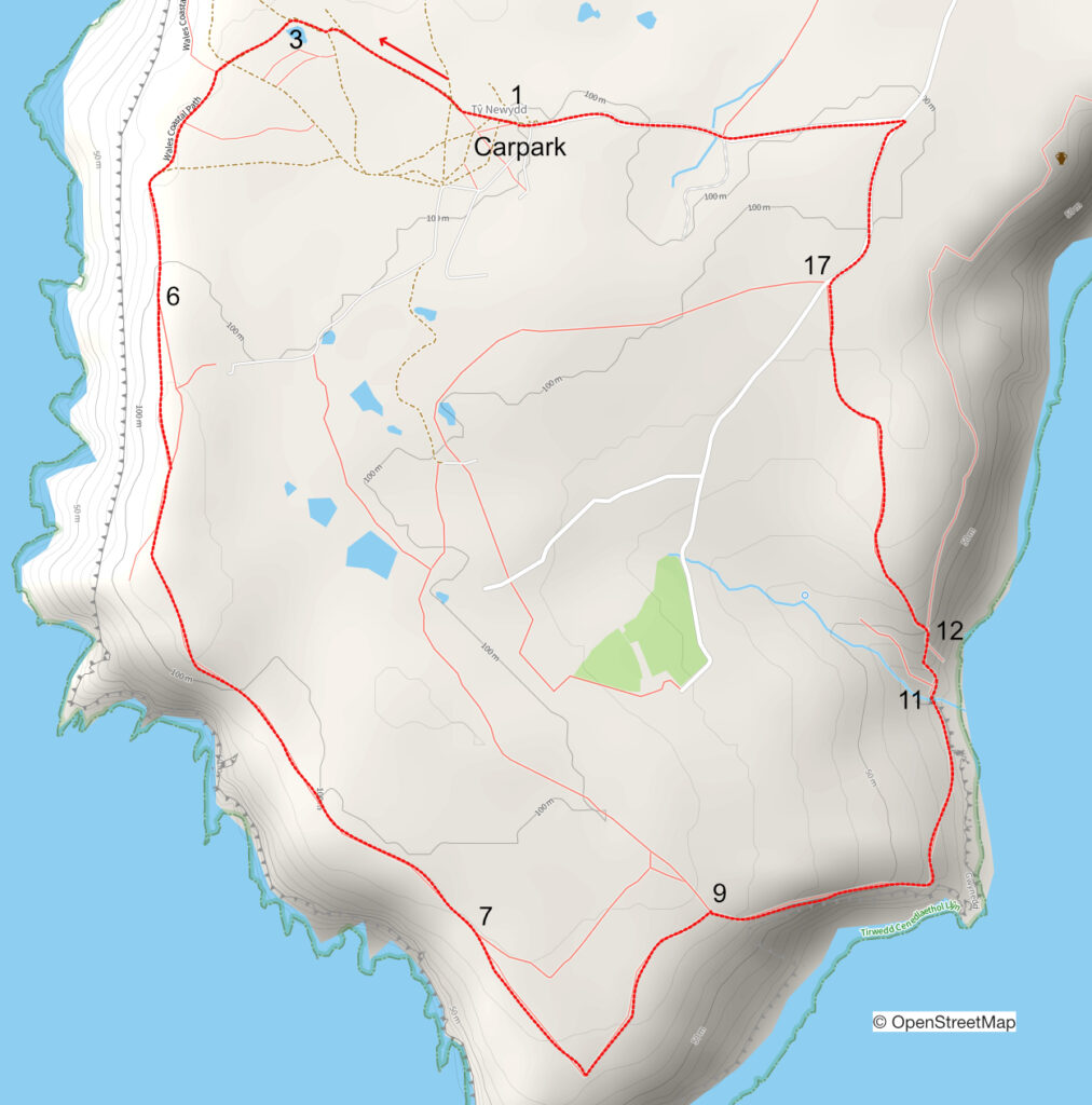 Route around Mynydd Cilan